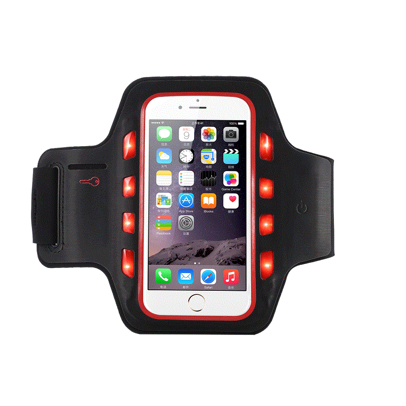 뉴스 프로모션 디자인 로고 실크 프린트 LED 스포츠 암 밴드 라이트 보호 휴대 전화 팜 밴드 아이폰 6- 4.7 인치에 대 한