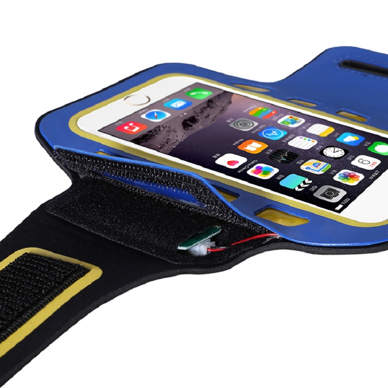 무료 샘플을 사용자 정의 할 수 있습니다 스포츠 LED 가벼운 검은 장갑 전화 휴대 전화 가방